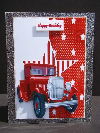 Red Vintage Truck by Beverly Carmichael