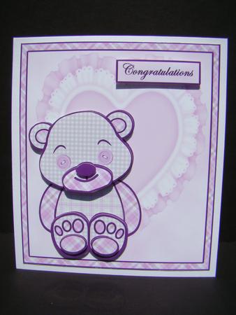 Baby Girl Pink Check Decoupage by Beverly Carmichael