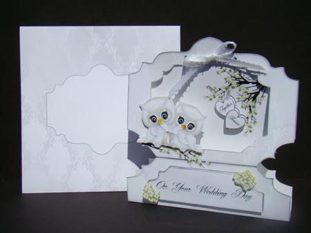 Stand Alone Bracket - Wedding Owls Female to Female by Beverly Carmichael
