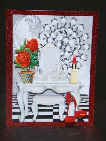 Ladies Dressing Room with Diamonds & Roses by Beverly Carmichael