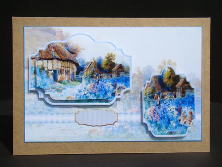 Lilac and Bluebell Cottage Card with Toppers by Beverly Carmichael