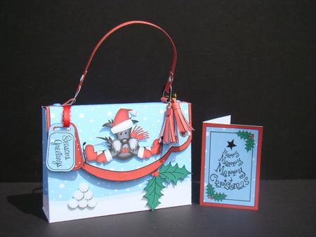 3D Hamish Scottie Dog Xmas Handbag Treat or Favour Box Kit by Beverly Carmichael
