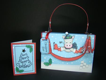 3D Gigi Horse Xmas Handbag Treat or Favour Box Kit by Beverly Carmichael