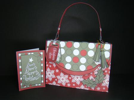 3D Snowflakes & Spots Xmas Handbag Treat or Favour Box Kit by Beverly Carmichael