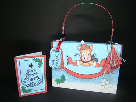 3D Gigi Horse Xmas Handbag Treat or Favour Box Kit by Beverly Carmichael
