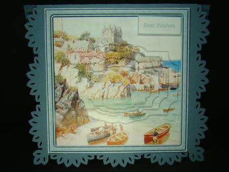 Fishing Cove Card with Shaped Stackers by Beverly Carmichael