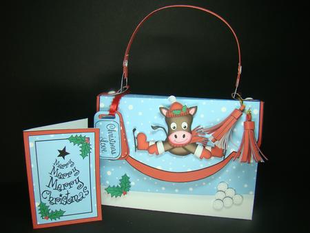 3D Gigi Horse Xmas Handbag Treat or Favour Box Kit by Beverly Carmichael