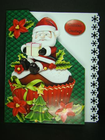 Santa Cupcake Over the Corner by Beverly Carmichael