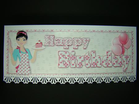 Baking Lady Happy Birthday Word Dl Topper by Beverly Carmichael