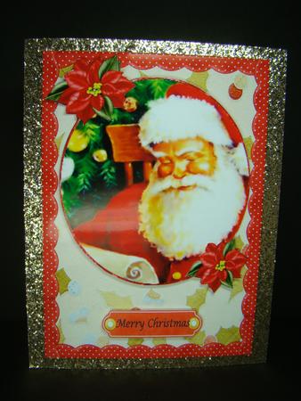 Gorgeous Santa in Oval Frame by Beverly Carmichael