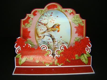 Christmas Red Robin 3D Easel Card Mini Kit by Beverly Carmichael