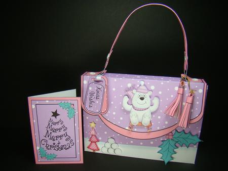 3D Ben Polar Bear Xmas Handbag Treat or Favour Box Kit by Beverly Carmichael