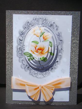 Pretty Peach Magnolias with Big Bow Pyramids by Beverly Carmichael