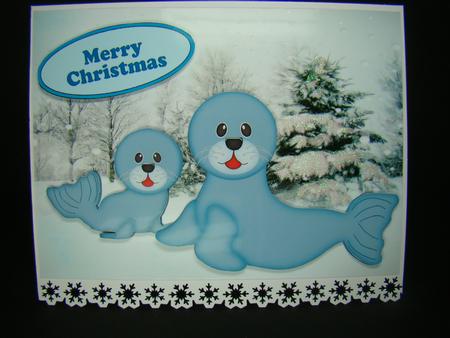 Seals Exploring in the Snow by Beverly Carmichael