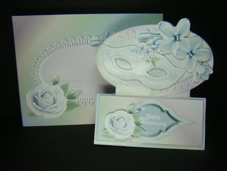 The Floral Mask Slot Top Tent Card Kit by Beverly Carmichael