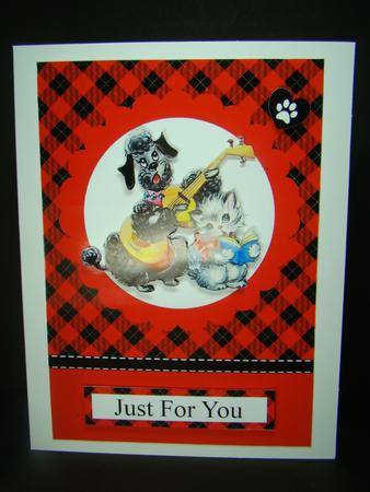 Cat & Dog Singing Musical Topper & Decoupage by Beverly Carmichael