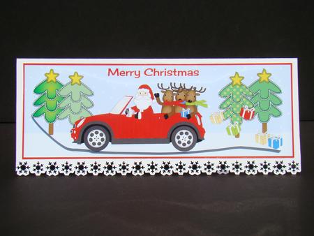 Santa's Red Mini Car Large Dl by Beverly Carmichael