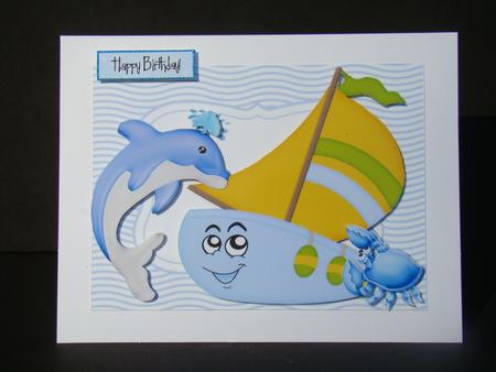 Dolphin with Toony Boat and Little Crab by Beverly Carmichael