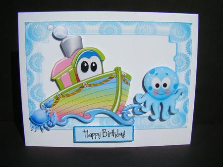 Little Toony Tugboat with Octopus by Beverly Carmichael