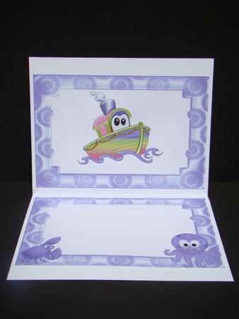Little Purple Tugboat with Octopus A5 Insert by Beverly Carmichael