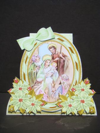 Nativity Scene Special Large Oval Card Mini Kit by Beverly Carmichael