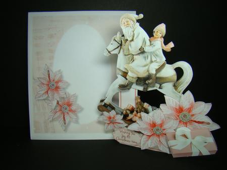 Flowers & Things Shaped Card Kit - Rocking Horse Santa by Beverly Carmichael