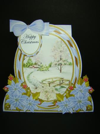 Blue Snowscene Special Large Oval Card Mini Kit by Beverly Carmichael