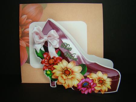 Beautiful Dahlia and Heels - Best Wishes by Beverly Carmichael