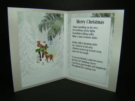 Cute Deers in the Snow with Friends A5 Insert & Verse by Beverly Carmichael