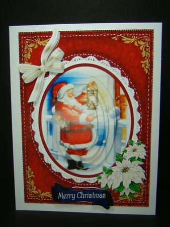 A5 Santa Checking the Christmas List  by Beverly Carmichael