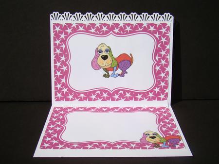 Funky Coloured Toony Dog in Star Frame A5 Insert by Beverly Carmichael