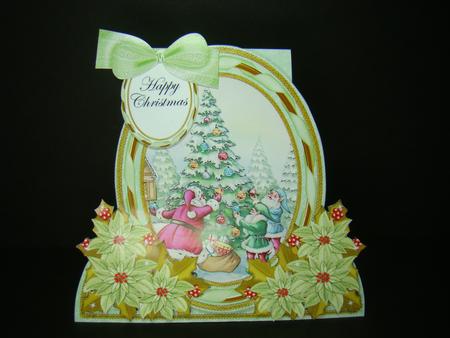 Santas Tree Special Large Oval Card Mini Kit by Beverly Carmichael