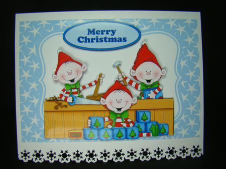Santas Christmas Elves in the Workshop by Beverly Carmichael