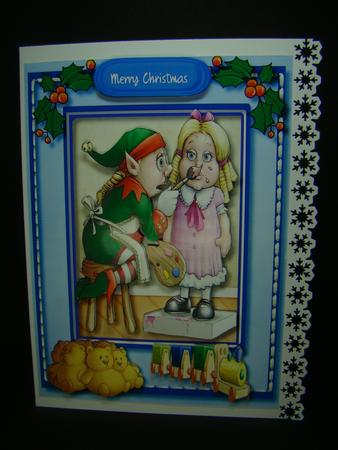 Christmas Elve Painting the Toys  by Beverly Carmichael