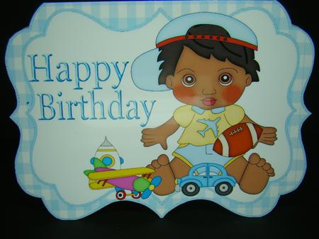 Ethnic Boy on His Birthday with Toys Bracket Card by Beverly Carmichael