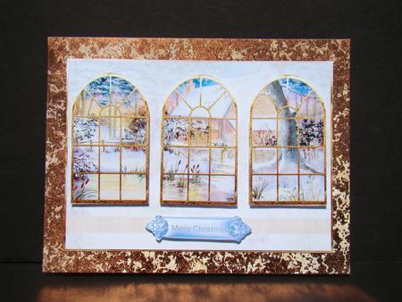 Woodland Cottage Window View Quick Card by Beverly Carmichael