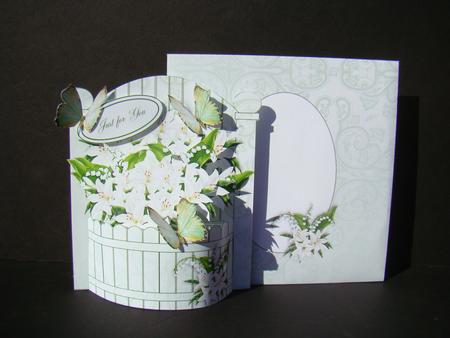 Pretty Planter Card - White Lilies by Beverly Carmichael