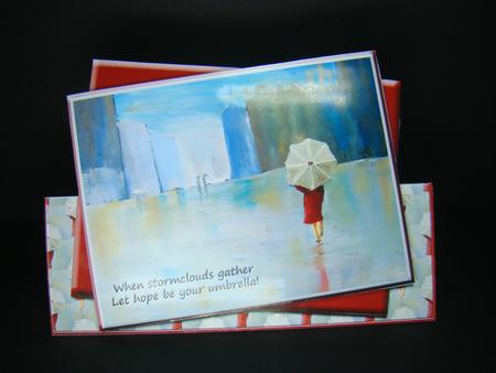 Over the Top Tent Card - Rainy Day in the City by Beverly Carmichael
