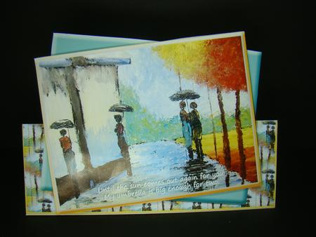 Over the Top Tent Card - Rainy Day in Africa by Beverly Carmichael