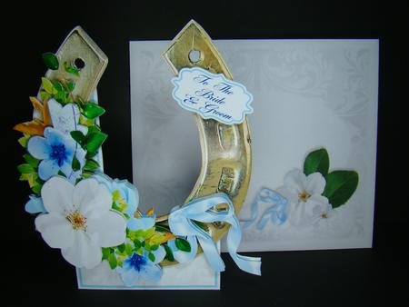 Flowers & Things Shaped Card Kit - Wedding Horse-shoe by Beverly Carmichael