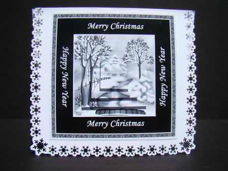 Black and White Christmas Scene by Beverly Carmichael