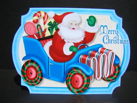 Print, Cut and Fold, Santa at the Wheel by Beverly Carmichael