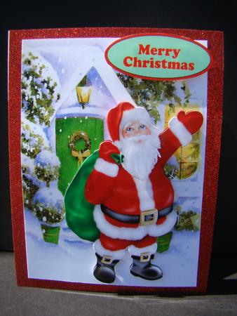 Lovely Santa with Sack of Goodies in the Snow by Beverly Carmichael
