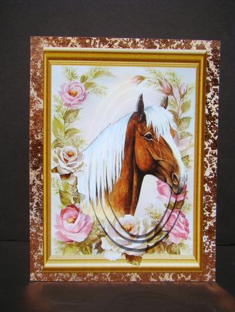 Palomino Horse with Roses Oval Pyramids by Beverly Carmichael