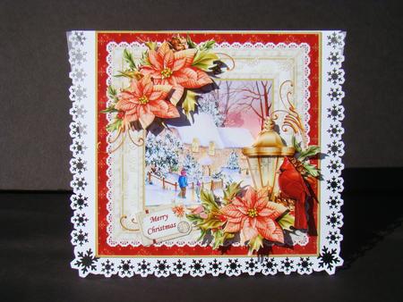 8x8 Christmas Cottages with Red Cardinals Mini Kit by Beverly Carmichael