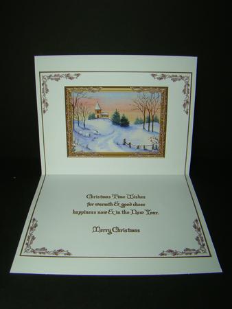 A Snowy Church at Christmas Insert by Beverly Carmichael