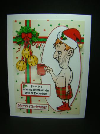 Bert Loves Christmas Morning Quick Card by Beverly Carmichael