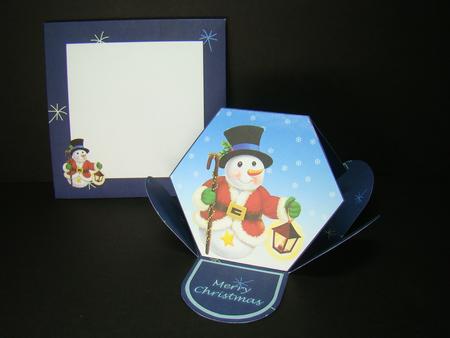 Snowman and Lantern Hexagon Petal Card Kit by Beverly Carmichael
