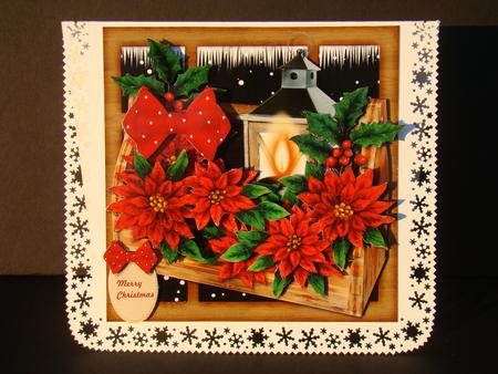 Mini Kit Window, Lantern & Poinsettias by Beverly Carmichael