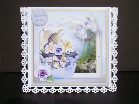Cupcake Fancy Frame Card Front by Beverly Carmichael